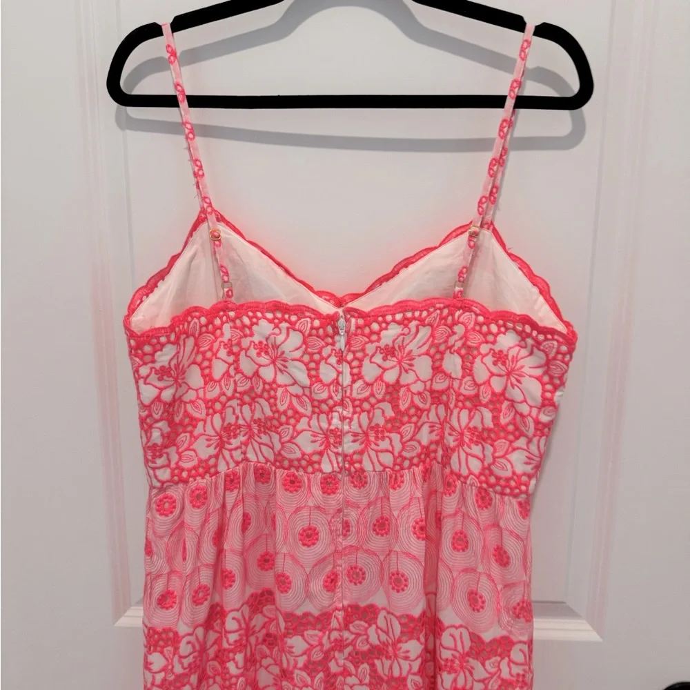 🧨HP🧨NWT Lilly Pulitzer Garden Gate Eyelet Kyla Maxi Dress CORAL PINK - Picture 9 of 12